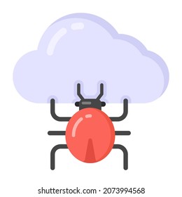 Clou bug in flat style icon, editable vector 