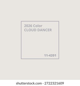 Color del fondo del bailarín de la nube del año con un marco gris con la descripción del color