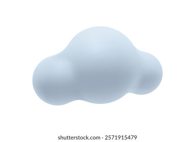 Cloud 2d icon, cloudy weather forecast or climate symbol. Vector illustration of cloud computer storage sign, message or web connection, meteorology sign