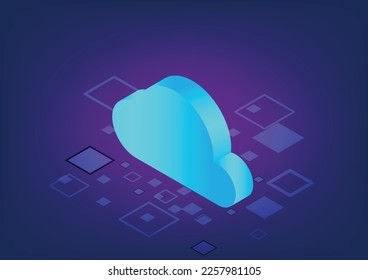Cloud 3D background. tech innovation concept background .
