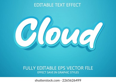 Cloud 3d editable text style effect