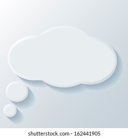 Cloud 3D Paper Icon on a white background