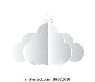 Cloud 3d shape design, Weather sky nature climate cloudy season and meteorology theme Vector illustration