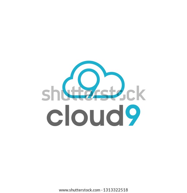cloud 9 digital logo design\
vector