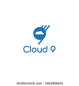 cloud and 9 logo design vector icon illustration inspiration