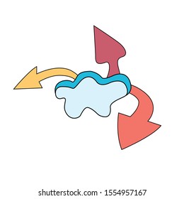 Cloud abd arrows icon. Cloud sync icon