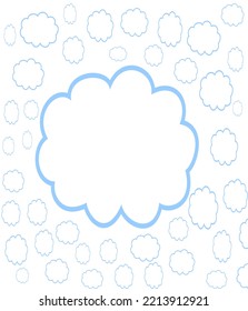 Cloud. Abstract blue cloudy set isolated on white background. Vector illustration.