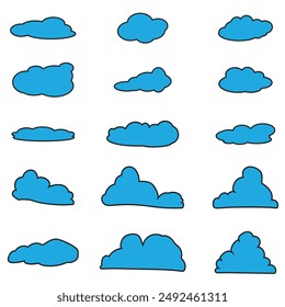 Cloud. Abstract cloudy background, cartoon clouds in the sky vector set. fluffy clouds.