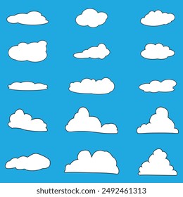 Cloud. Abstract cloudy background, cartoon clouds in the sky vector set. fluffy clouds.