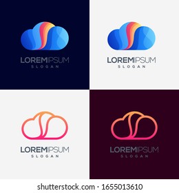 cloud abstract gradient logo design