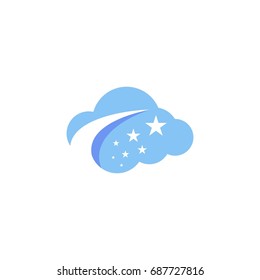 cloud abstract line star icon vector logo