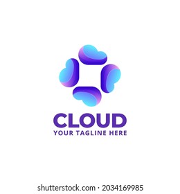 Cloud abstract logo for technology, app, software logo company