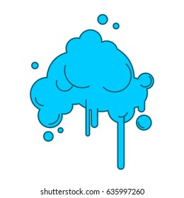 Cloud Abstract with rain isolated on white background
