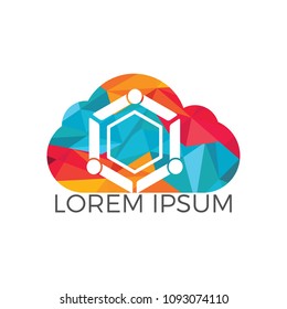 Cloud abstract vector symbol for medical family clinic, social community, fitness and charity foundation.