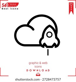 cloud acceleration vector . Best modern, simple, isolated, type-of houses , logo, flat icon for website design or mobile applications, UI UX design vector format