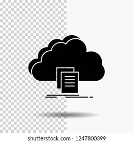 cloud, access, document, file, download Glyph Icon on Transparent Background. Black Icon