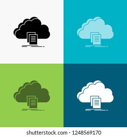 cloud, access, document, file, download Icon Over Various Background. glyph style design, designed for web and app. Eps 10 vector illustration
