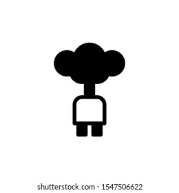 Cloud access glyph icon black and white