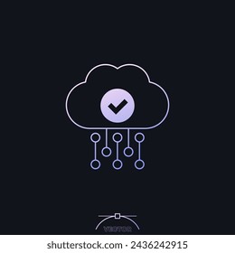 cloud access, hosting icon with gradient