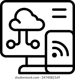 Cloud Access Icon. Cloud Device Icon