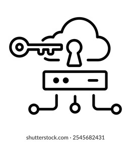 Cloud access icon in outline style