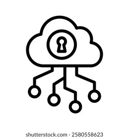 Cloud Access line icon, editable vector icon, pixel perfect, illustrator ai file 