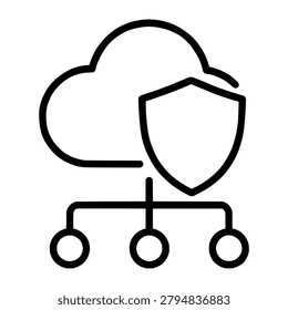 Cloud Access Security Broker Casb Line Icon representing cloud access security broker casb, suitable for cybersecurity concepts, business presentations, web interfaces, reports, and clean vector design projects