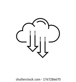 Cloud access thin line icon