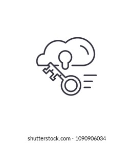 Cloud account linear icon concept. Cloud account line vector sign, symbol, illustration.