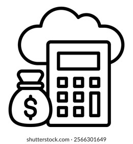 Cloud Accounting Icon Element For Design