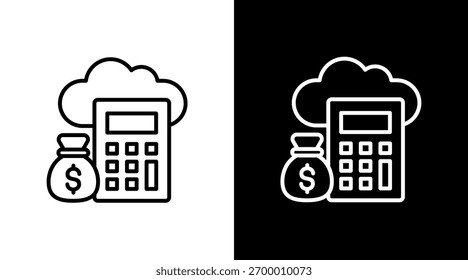 Cloud Accounting White Icon Set Design