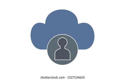 Cloud admin icon in glyph design