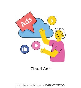 Cloud Ads vector Filled outline Design illustration. Symbol on White background EPS 10 File 