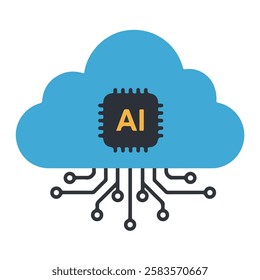 Cloud AI Deep Learning Neural Network Icon