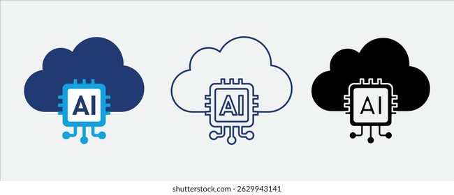 Cloud AI icon for artificial intelligence cloud services