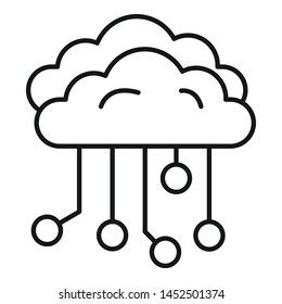 Cloud ai icon. Outline cloud ai vector icon for web design isolated on white background