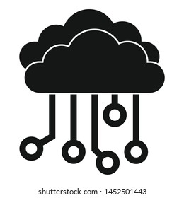 Cloud ai icon. Simple illustration of cloud ai vector icon for web design isolated on white background