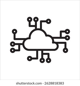 Cloud AI simple line icon