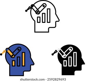 Cloud AI Technology Icon – Cloud with Gear Symbol for Cloud Computing, Automation, and Digital Transformation with Transparent Background.