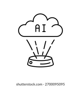Cloud AI vector icon stock illustration