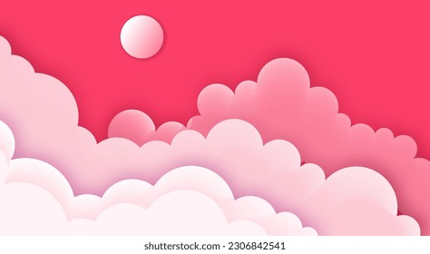 cloud air sky cloudy weather cutout paper panorama background