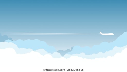 cloud and airplane silhouette background