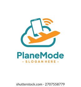 Cloud airplane wifi logo design concept. Vector illustration