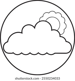 Cloud aky icon art asolated white backgroud 