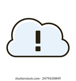 Ilustración del icono de alerta de nube sobre fondo blanco.