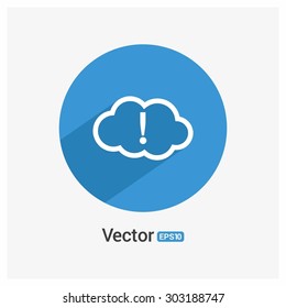 Cloud Alert Icon - Vector Illustration