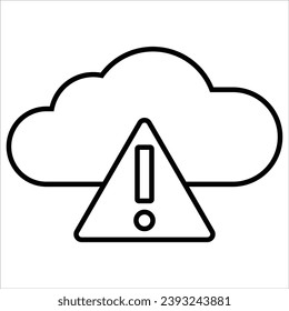 cloud , Alert, risk sign line icon