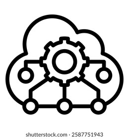 cloud algoritm Icon Black OutlineElement For Design