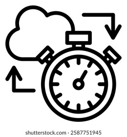 cloud algoritm Icon Black OutlineElement For Design