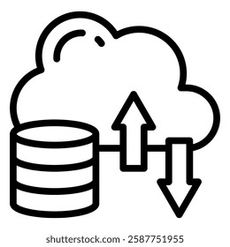 cloud algoritm Icon Black OutlineElement For Design